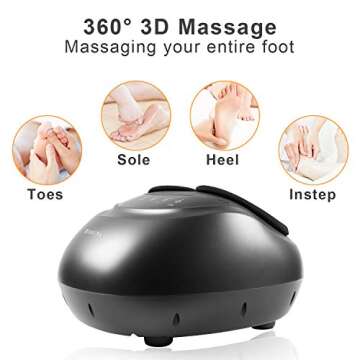 TRIDUCNA Shiatsu Foot Massager Machine with Heat and Remote, Electric Heated Feet Massage, Deep Kneading, Air Compression for Tired Muscles Relax and Plantar Fasciitis, for Home or Office Use