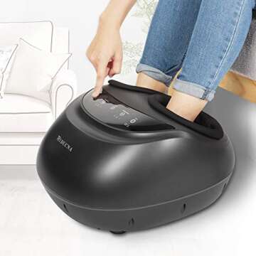 TRIDUCNA Shiatsu Foot Massager Machine with Heat and Remote, Electric Heated Feet Massage, Deep Kneading, Air Compression for Tired Muscles Relax and Plantar Fasciitis, for Home or Office Use