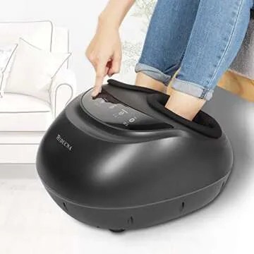 TRIDUCNA Shiatsu Foot Massager Machine with Heat and Remote, Electric Heated Feet Massage, Deep Kneading, Air Compression for Tired Muscles Relax and Plantar Fasciitis, for Home or Office Use