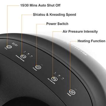 TRIDUCNA Shiatsu Foot Massager Machine with Heat and Remote, Electric Heated Feet Massage, Deep Kneading, Air Compression for Tired Muscles Relax and Plantar Fasciitis, for Home or Office Use