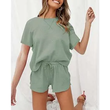 ZESICA Cozy Waffle Knit Pajama Set for Women