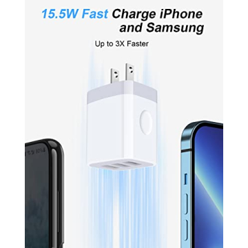 AILKIN 3-Pack 3-Port USB Wall Charger Fast Charging
