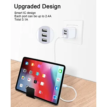 AILKIN 3-Pack 3-Port USB Wall Charger Fast Charging