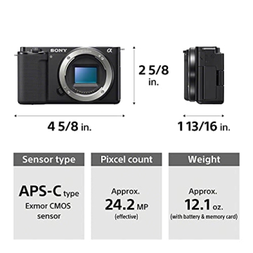 Sony Alpha ZV-E10 - APS-C Interchangeable Lens Mirrorless Vlog Camera - Black