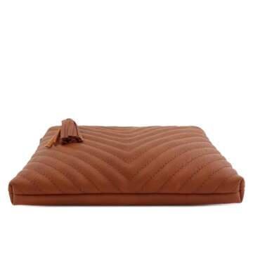 FashionPuzzle Chevron Quilted Crossbody Bag with Tassel Accent