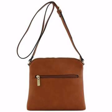 FashionPuzzle Chevron Quilted Crossbody Bag with Tassel Accent