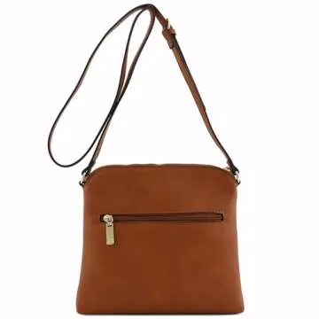 FashionPuzzle Chevron Quilted Crossbody Bag with Tassel Accent