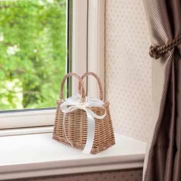 Versatile Wicker Rattan Flower Basket for Weddings and Home Decor