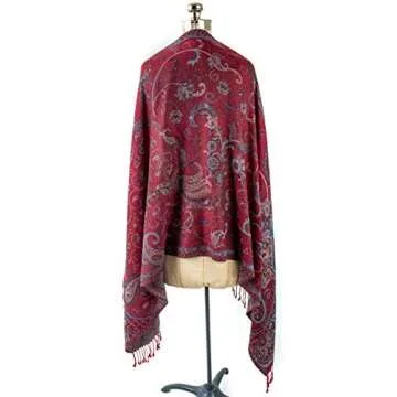Luxurious Paulette Pashmina Paisley Shawl - Handcrafted Beauty
