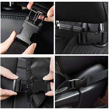 OYRGCIK Backseat Car Organizer, Kick Mats Car Back Seat Protector with Touch Screen Tablet Holder Tissue Box 8 Storage Pockets for Toys Book Bottle Drinks Kids Baby Toddler Travel Accessories, 2 Pack