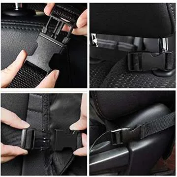 OYRGCIK Backseat Car Organizer, Kick Mats Car Back Seat Protector with Touch Screen Tablet Holder Tissue Box 8 Storage Pockets for Toys Book Bottle Drinks Kids Baby Toddler Travel Accessories, 2 Pack