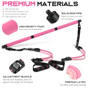 Pilates Bar Kit with Resistance Bands for Home Fitness