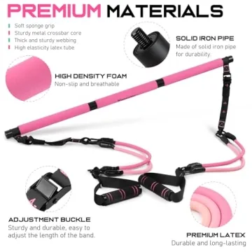 Pilates Bar Kit with Resistance Bands for Home Fitness