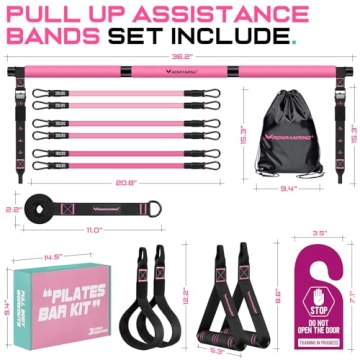 Pilates Bar Kit with Resistance Bands for Home Fitness