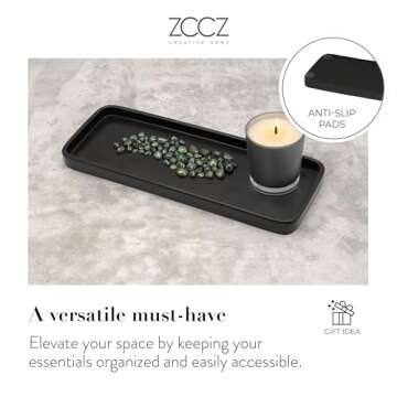 ZCCZ Matte Black Bathroom Accessory Sets, 4 Pieces Bathroom Accessories Complete Set Vanity Countertop Accessory Set, Includes Lotion Dispenser Soap Pump, Tumbler, Toothbrush Holder and Tray