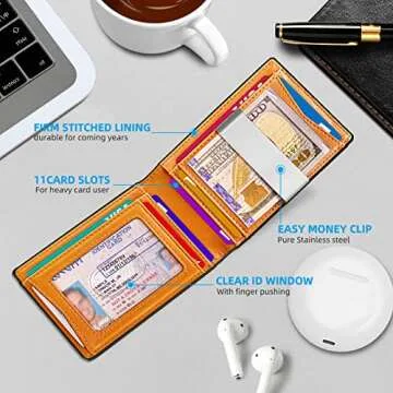 Stylish KS Men's Wallet - AirTag Compatible RFID Protection