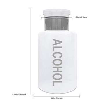 Beauticom 12 Oz Alcohol Labeled Liquid Push Down Pump Dispenser Empty Bottle with Flip Top Cap (Gray...