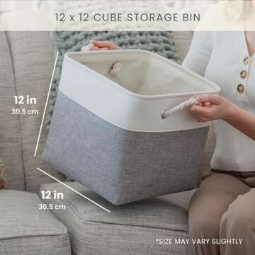 OrganiHaus Fabric Storage Cubes 12x12, Cube Storage Bins Set of 4, Foldable Storage Cubes for Kallax...