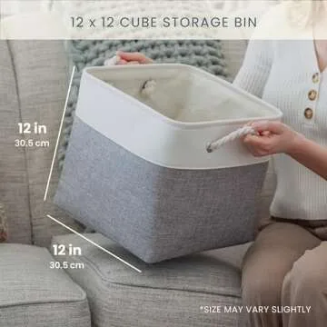 OrganiHaus Fabric Storage Cubes 12x12, Cube Storage Bins Set of 4, Foldable Storage Cubes for Kallax...