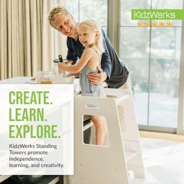 KidzWerks Adjustable Kids Kitchen Step Stool for Toddlers