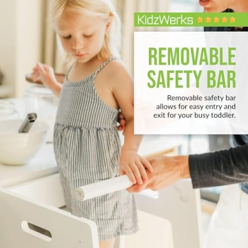 KidzWerks Adjustable Kids Kitchen Step Stool for Toddlers