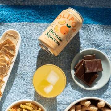 OLIPOP - Orange Squeeze Sparkling Tonic, Healthy Soda, Prebiotic Soft Drink, Aids Digestive Health & Immune Health, With Vitamin C & Plant Fiber, Caffeine Free, Low Calorie, Low Sugar 12 oz