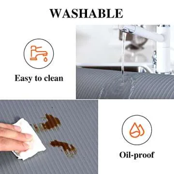 Mcrbeay Non Adhesive Shelf Liners, Washable & Durable