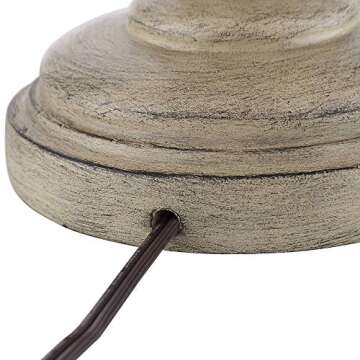 Regency Hill Serena Traditional Country Cottage Table Lamps 27.5" Tall Set of 2 Beige Gray Faux Wood Cream Burlap Fabric Drum Shade for Living Room Bedroom House Bedside Nightstand Home