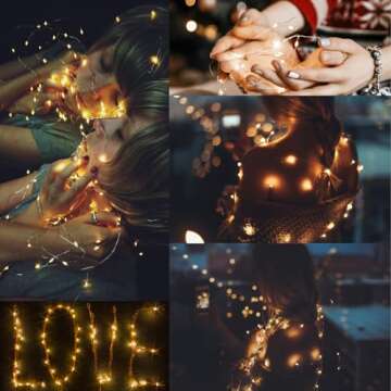 CYLAPEX 6 Pack Warm White Fairy Lights String Battery Operated Fairy Lights Firefly Lights LED Starr...