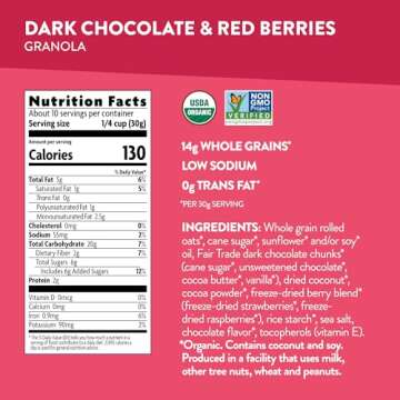Love Crunch Organic Dark Chocolate and Red Berries Granola, Non-GMO, Fair Trade, by Nature's Path, 11.5 Ounce(Pack of 1)