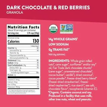 Love Crunch Organic Dark Chocolate and Red Berries Granola, Non-GMO, Fair Trade, by Nature's Path, 11.5 Ounce(Pack of 1)