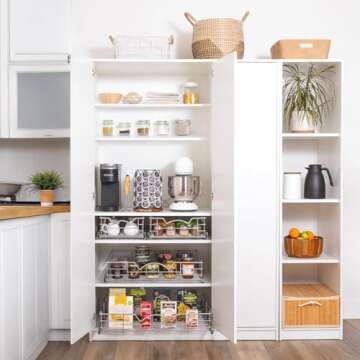 HOLDN’ STORAGE Heavy-Duty Premium Collection Pull Out Cabinet Organizer - Pantry Drawer Slide Out ...