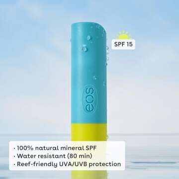 eos Natural SPF 15 Lip Balm- Pineapple Coconut, Daily Protection, Water Resistant, 0.14 oz