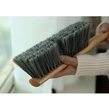 OAKART Hand Brush Soft Bristle with Oiled Beech Wood Handle 14 Inch Long (Brown)