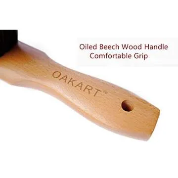 OAKART Hand Brush Soft Bristle with Oiled Beech Wood Handle 14 Inch Long (Brown)