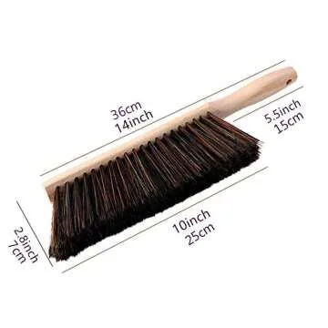 OAKART Hand Brush Soft Bristle with Oiled Beech Wood Handle 14 Inch Long (Brown)