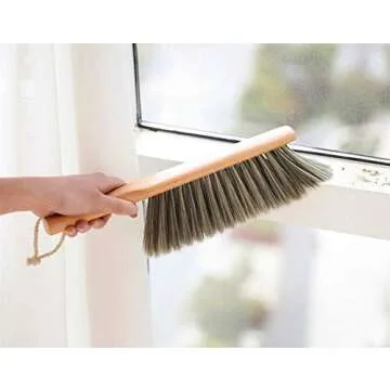 OAKART Hand Brush Soft Bristle with Oiled Beech Wood Handle 14 Inch Long (Brown)