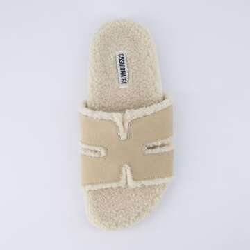CUSHIONAIRE Women's Faux Shearling Comfortable Slippers