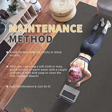 GXMMAT Extra Large Exercise Mat 16'x6'/12'x6'/10'x6'/8'x6'(7mm), Extra Wide Workout Mats for Home Gym Flooring, Non-Slip Thick Durable Cardio Mat for MMA,Plyo,Jump Rope,Weights,Fitness,Shoe-Friendly