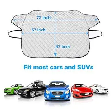 MITALOO Car Windshield Snow Cover with 4 Layers Protection, Frost Ice Removal Sun Shade for Winter Protection, Extra Large and Thick Windshield Ice Cover Fits for Cars Trucks Vans and SUVs