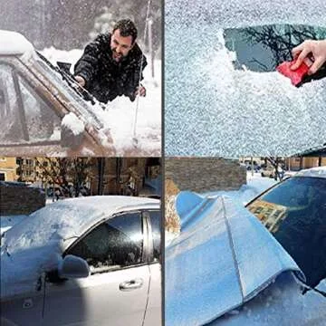MITALOO Car Windshield Snow Cover with 4 Layers Protection, Frost Ice Removal Sun Shade for Winter Protection, Extra Large and Thick Windshield Ice Cover Fits for Cars Trucks Vans and SUVs