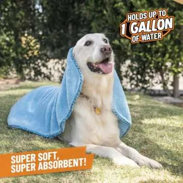 Furrocious Super Absorbent, Ultra Soft Microfiber Pet Towel for Drying & Grooming Dogs, Cats & More by Chemical Guys, Blue (25 inches x 36 inches) PCS1996 - Pet Blanket, Pet Bed Topper