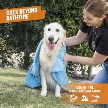 Furrocious Super Absorbent, Ultra Soft Microfiber Pet Towel for Drying & Grooming Dogs, Cats & More by Chemical Guys, Blue (25 inches x 36 inches) PCS1996 - Pet Blanket, Pet Bed Topper