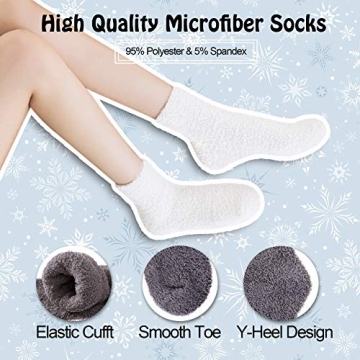 LANLEO 5 Pairs Women's Soft Plush Warm Winter Socks