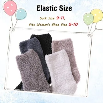 LANLEO 5 Pairs Women's Soft Plush Warm Winter Socks