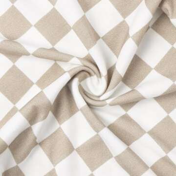 UPTON AVE Checkered Knotted Gown Baby Newborn, Viscose derived from Bamboo, Infant Sleeper Mittens, Baby Girl, Baby Boy, Soft Fabric