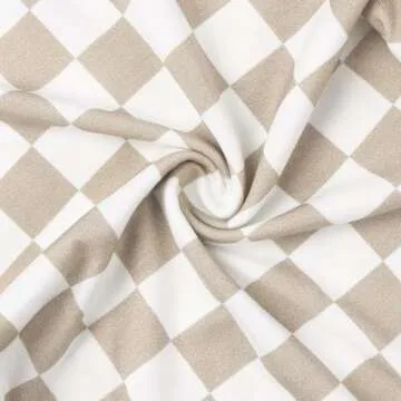 UPTON AVE Checkered Knotted Gown Baby Newborn, Viscose derived from Bamboo, Infant Sleeper Mittens, Baby Girl, Baby Boy, Soft Fabric