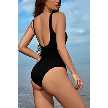 Meyeeka High Waisted Tummy Control One Piece Swimsuit Women