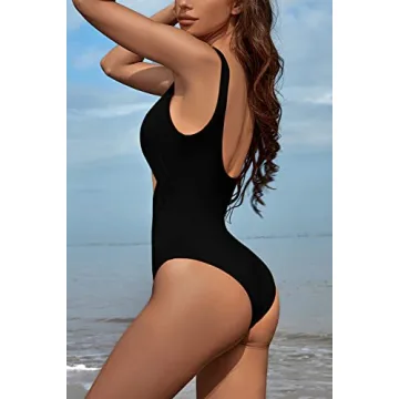 Meyeeka High Waisted Tummy Control One Piece Swimsuit Women