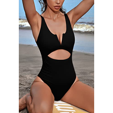 Meyeeka High Waisted Tummy Control One Piece Swimsuit Women